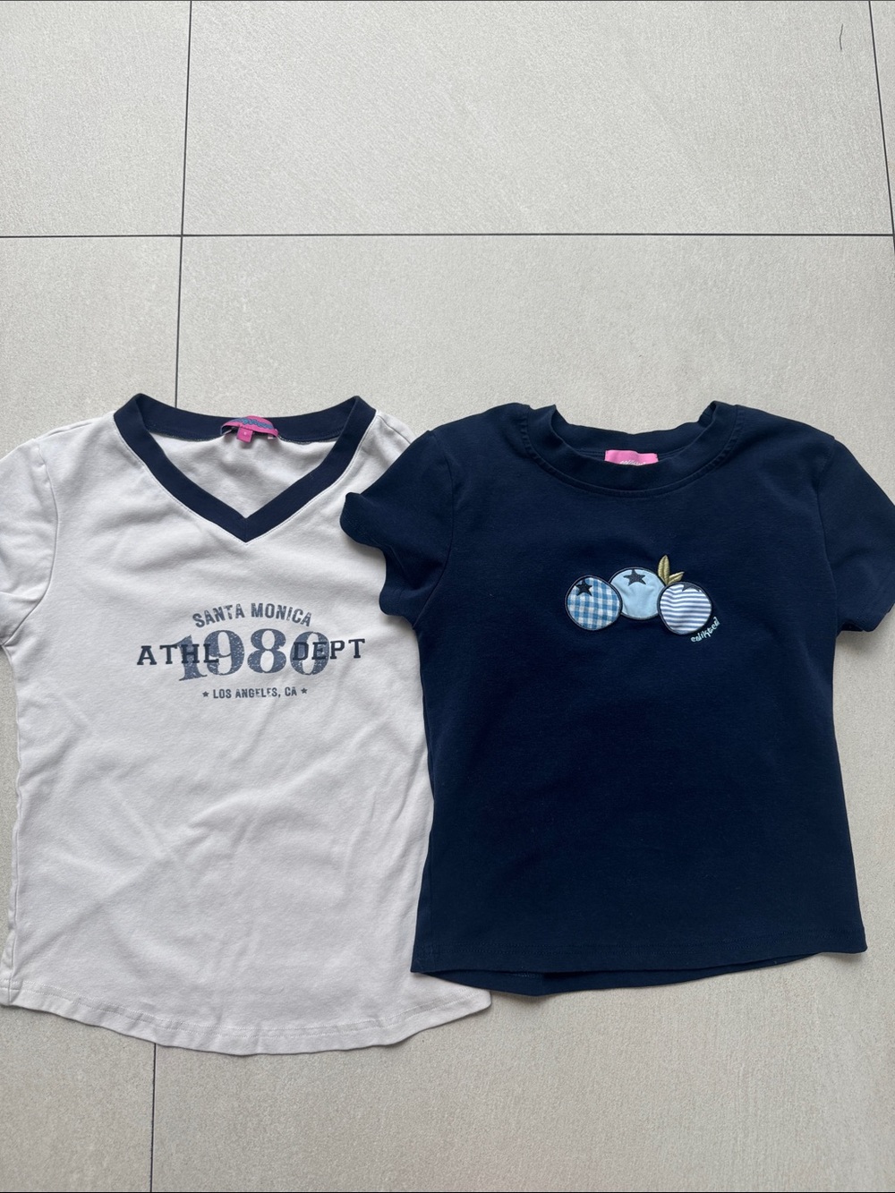 Edikted Navy and White Graphic Tee Duo